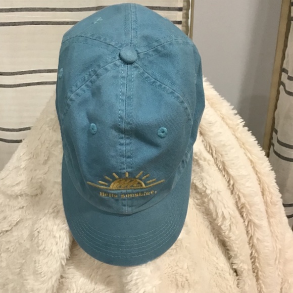 Life Is Good Women Hello Sunshine Cap Cotton Blue Casual embroidered graphic - Picture 3 of 8